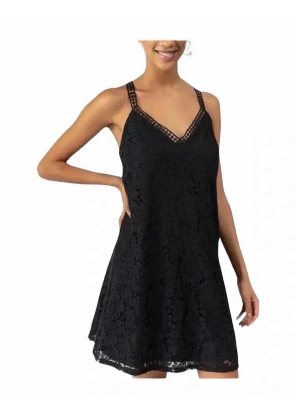 Blue Rain Black Lace Dress from Francesca’s Botique